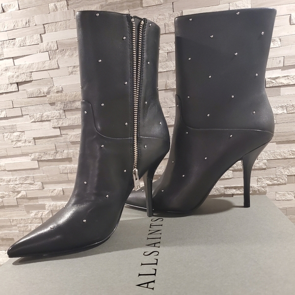 ALL SAINTS STUDDED BOOTIES - Picture 4 of 16